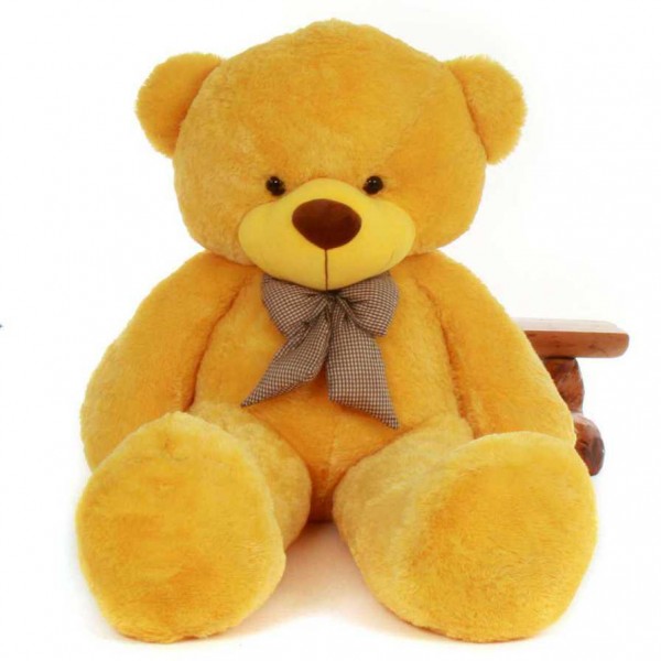 5 Feet Yellow Teddy Bear with a Bow